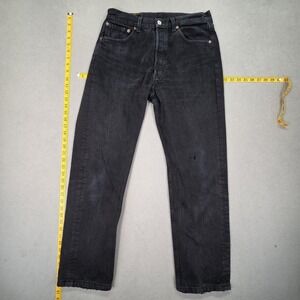 Vintage Levis 501 Jeans Mens Black Button Fly Made In USA 90s Fits 29x29